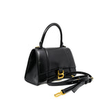 thumbnail Hourglass Handbag Small in black shiny box calfskin ghw