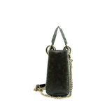 thumbnail mini lady dior in dark green lizard leather ghw