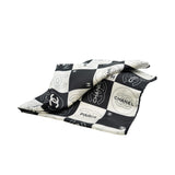 thumbnail 65x65 silk scarf with cc logo in balck/white