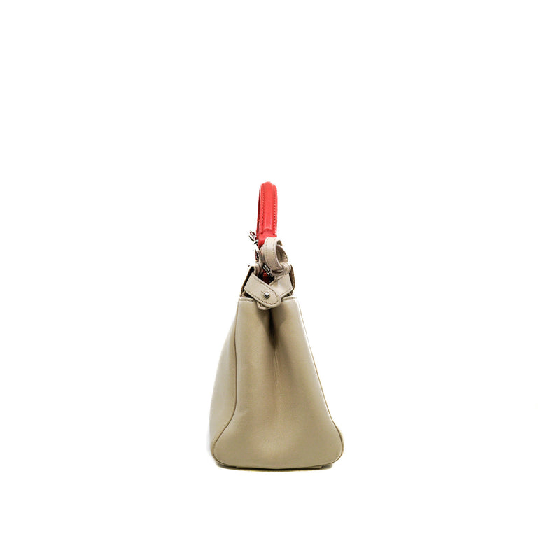Mini Peekaboo Nappa Leather Beige/Red Bag PHW With Strap - L'UXE LINK