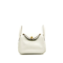 Mini Lindy M4 Gris Pale In Swift Leather GHW Stamp B