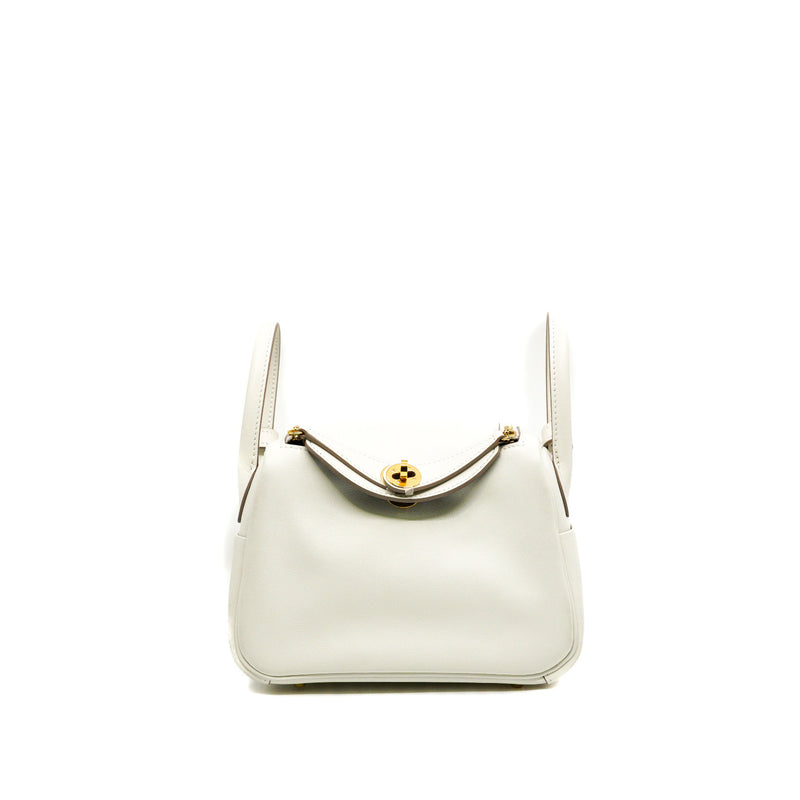 Mini Lindy M4 Gris Pale In Swift Leather GHW Stamp B