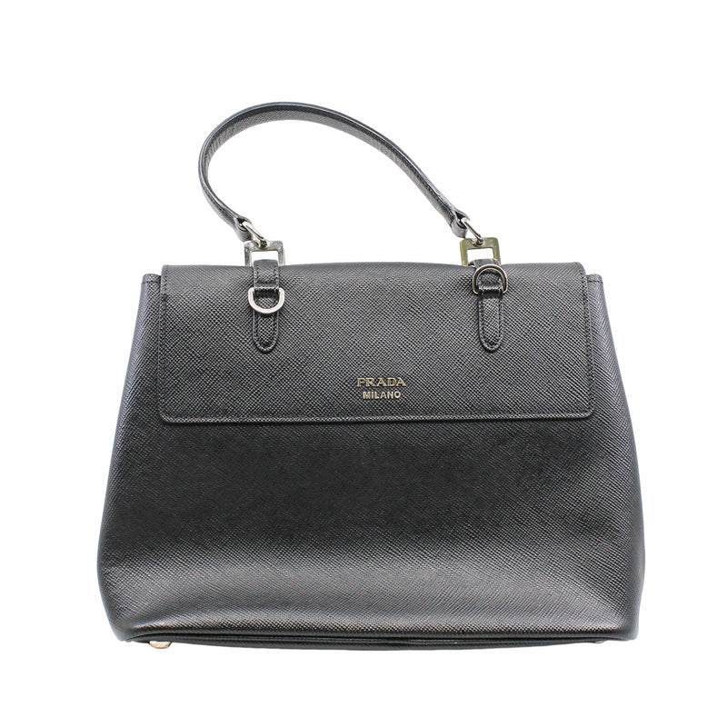 Vitello Lux Flap Bag Black PHW - L'UXE LINK