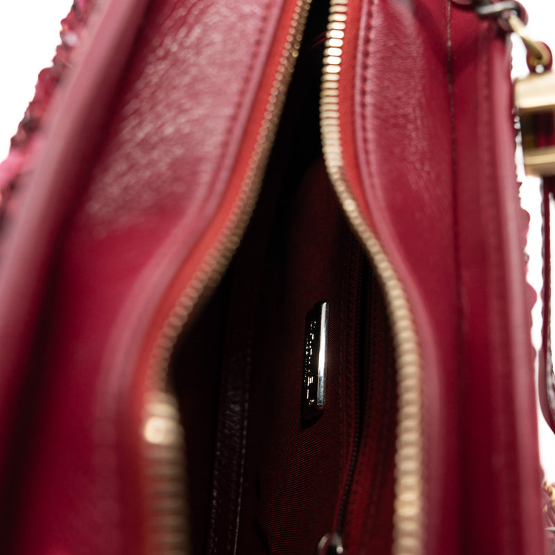 Small Gabrielle Hobo Bag Sequin/Calfskin Raspberry Pink Seri 26 - L'UXE LINK