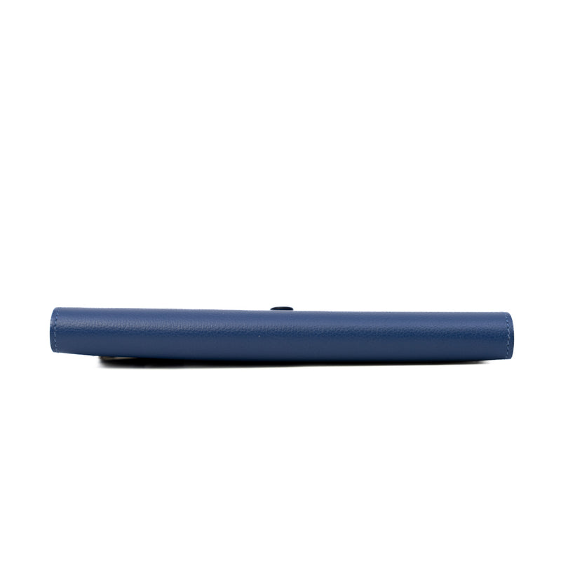 Dogon Recto Verso Wallet In Blue Togo Leather PHW C Stamp - L'UXE LINK