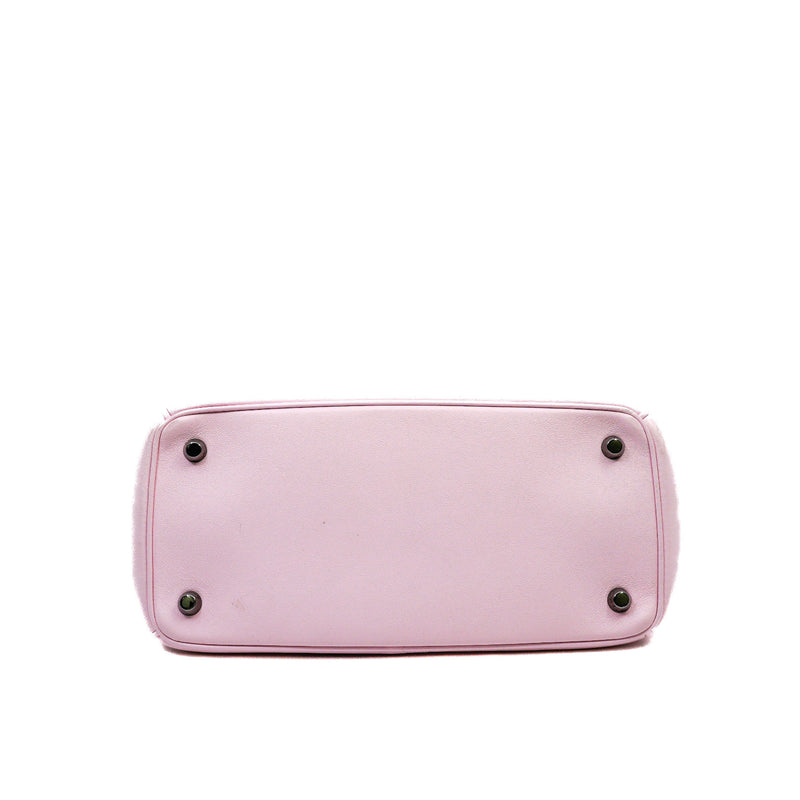 Medium Be Dior In Pink Leather Top Handle Flap Bag Multi Hardware With Strap