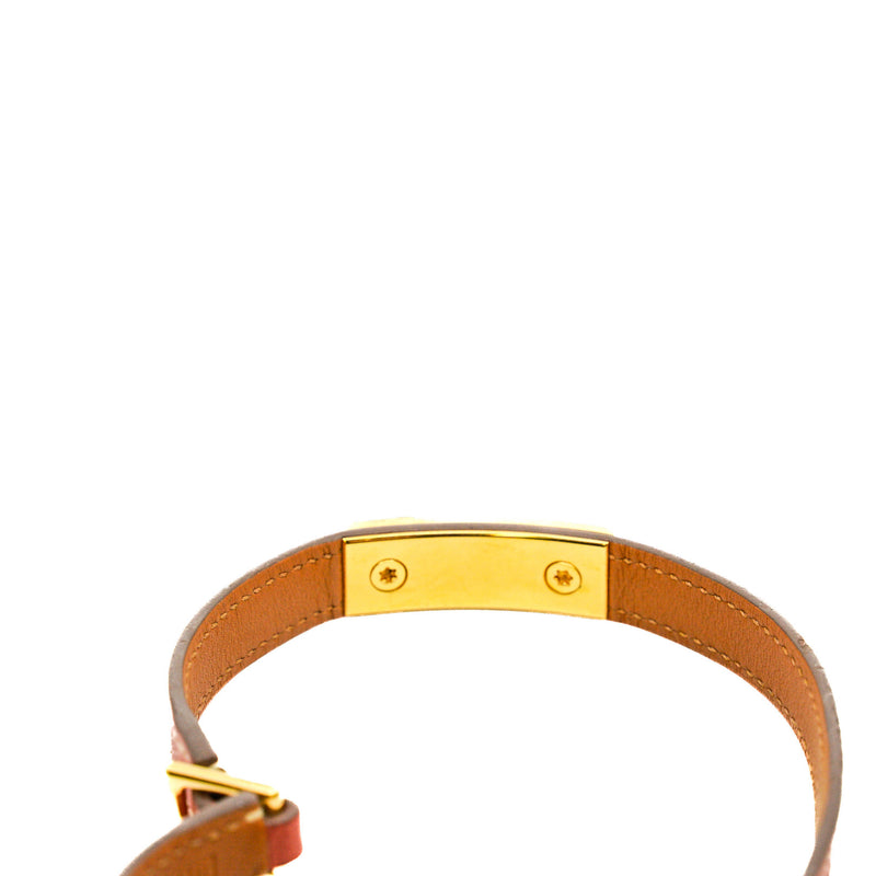 Rivale Double Tour Wrap Bracelet In Red Swift Leather GHW Size XS - L'UXE LINK