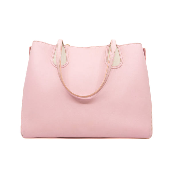 medium tote in leather pink phw