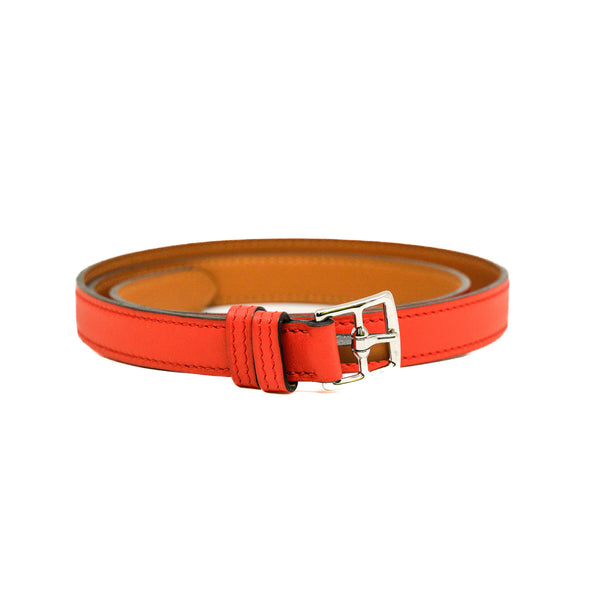 Etriviere Belt Swift Leather Capucine/Red PHW Size 95