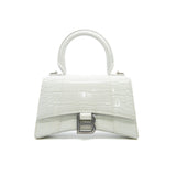 thumbnail small hourglass in white Croc-Embossed calfskin phw