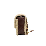 thumbnail medium cf in lambskin/lamb wool wine/beige ghw #TGG3XXXX