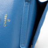 thumbnail ribbon blue shinny lambskin leather belt bag ghw seri31