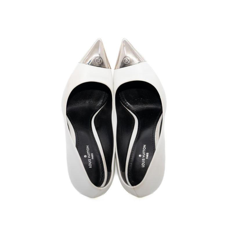 Heels Pumps Leather White/Black Size 35.5 - L'UXE LINK