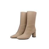 thumbnail bottes defile boots in leather beige #36
