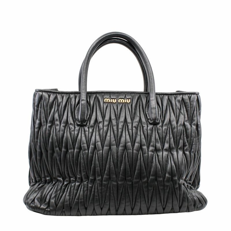 tote lambskin black - L'UXE LINK