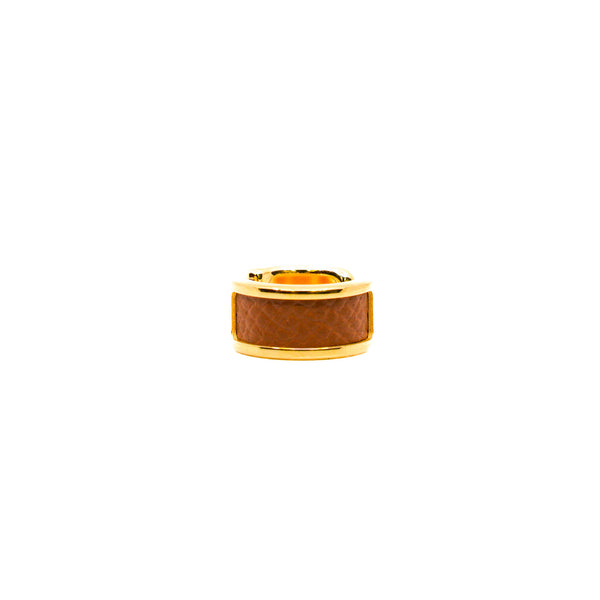 olympe ear cuff epsom leather gold colour - L'UXE LINK