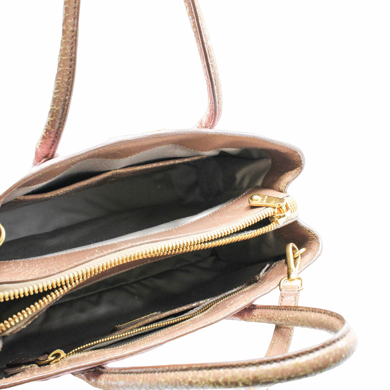 tote bag pink mix brown ghw - L'UXE LINK