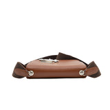 thumbnail mini Verrou in Cuivre goat leather with fabric strap stamp D PHW