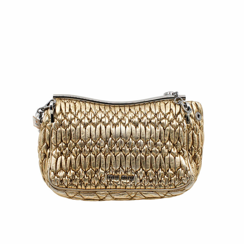 Shoulder Bag Crystal Embellished gold - L'UXE LINK