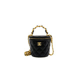 thumbnail vanity with top handle in lambskin black ghw