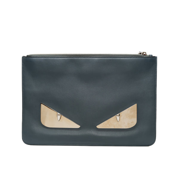 eye clutch grey blue phw - L'UXE LINK
