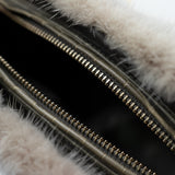 thumbnail medium lady mink/glossy lambskin/crocodile handle in pink/grey rghw