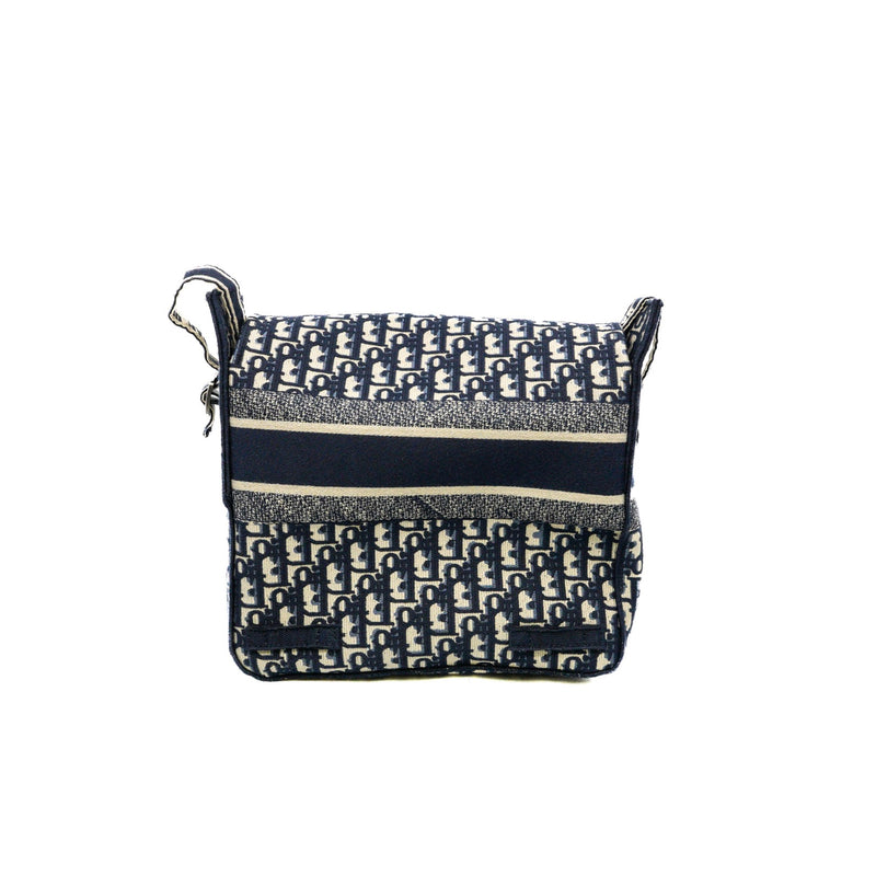 Medium Diorcamp Bag Blue Dior Oblique Embroidery