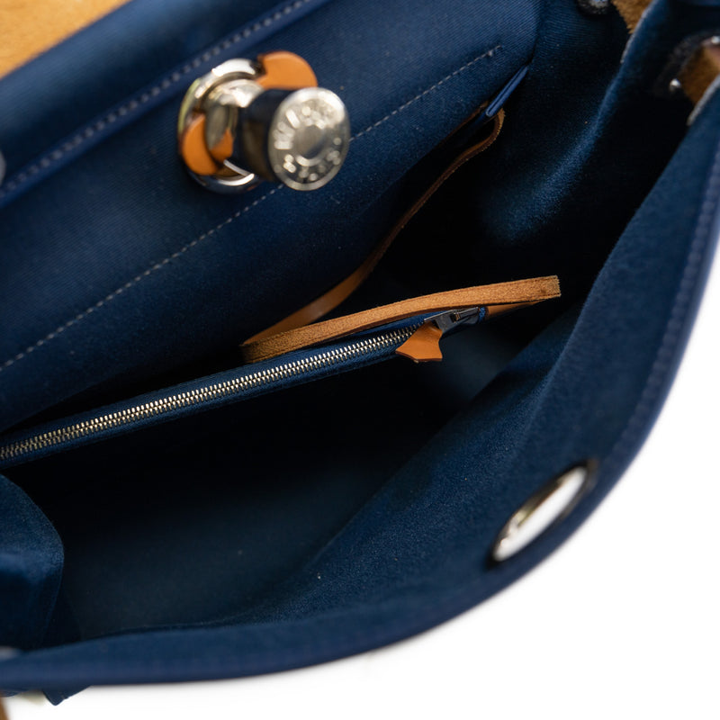 Herbag Zip 31 In Canvas/Leather Bleu Électrique/Bleu Saphir PHW Q Stamp - L'UXE LINK