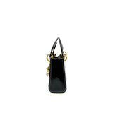 thumbnail mini lady dior in black patent ghw