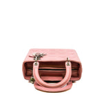 thumbnail medium lady dior in pink lambskin phw #2012