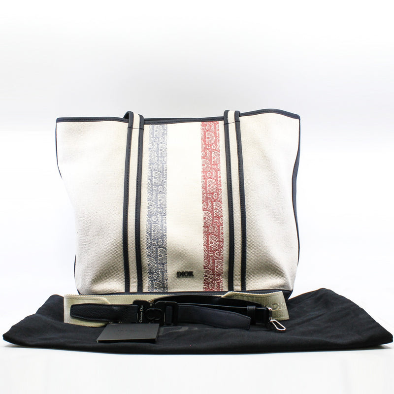 Dior Homme Oblique Voyage In Multicolor Canvas Tote Bag With Strap - L'UXE LINK