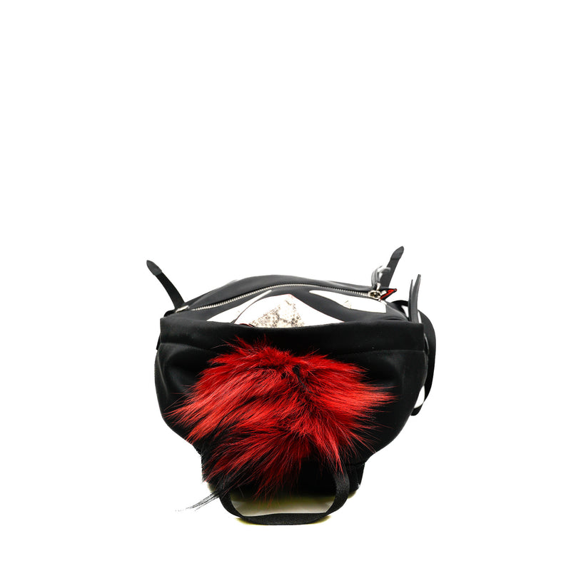 Monster Fur Mohawk In Black And Multi Backpack PHW - L'UXE LINK