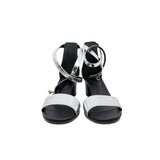 thumbnail open toe sandal manege metallise in silver mix black #37