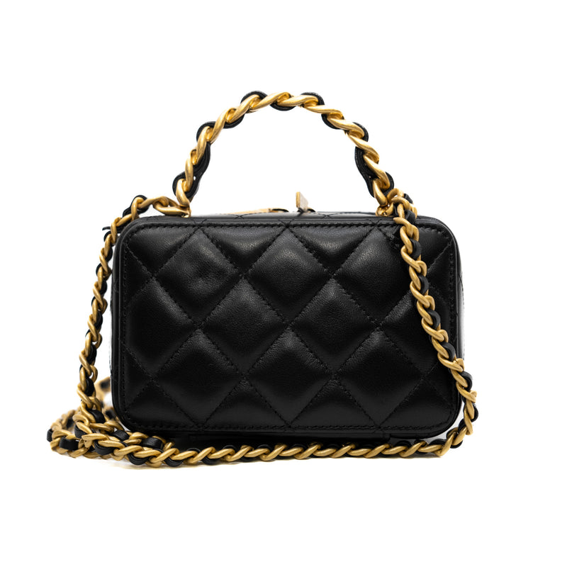 mini vanity with chain top handle in lambskin black ghw #N5U1xxxx
