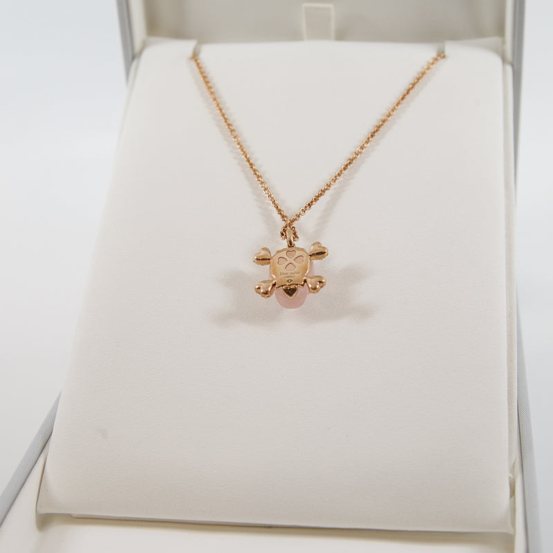 Tête De Mort Necklace In Rose Gold/Diamond/Pink Quartz - L'UXE LINK