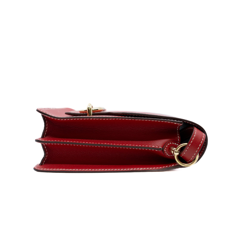 Red Roulis Roulis 24cm in evercolor Leather Red GHW Stamp C – L'UXE LINK