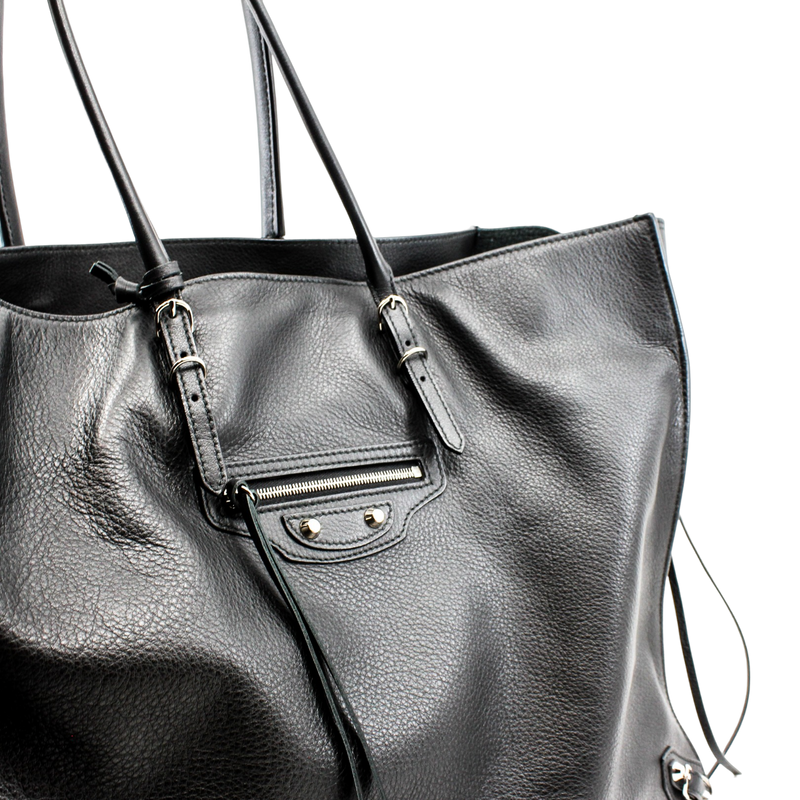 PAPER A4 BAG LEATHER BLACK PHW - L'UXE LINK