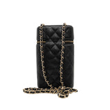 thumbnail phone case with chain in black caviar ghw seri 31