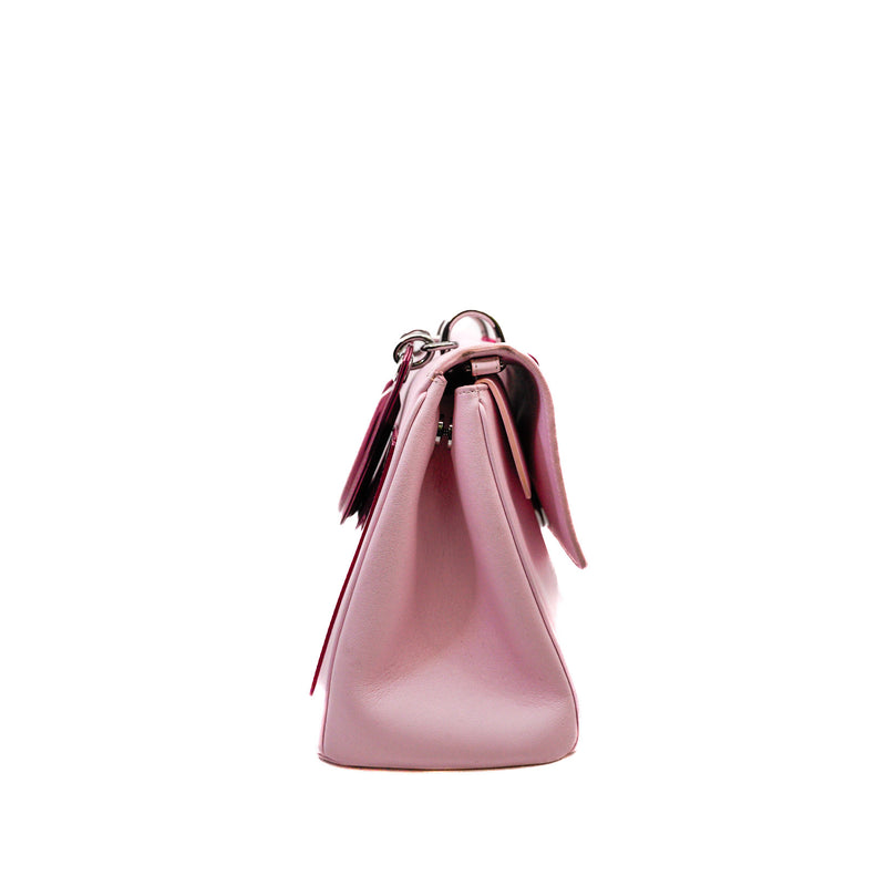 Medium Be Dior In Pink Leather Top Handle Flap Bag Multi Hardware With Strap