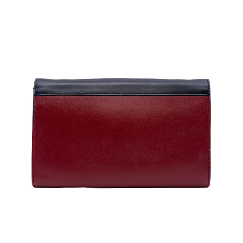 Pocket Envelope Wallet on Chain Leather Large GHW - L'UXE LINK