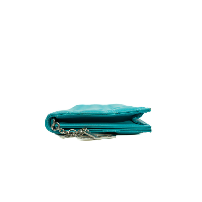 Cannage Lambskin Lady Dior Aqua Green Clutch 2014 (No Chain Strap) - L'UXE LINK