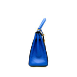 thumbnail Kelly 28 in epsom black/blue ghw square n stamp