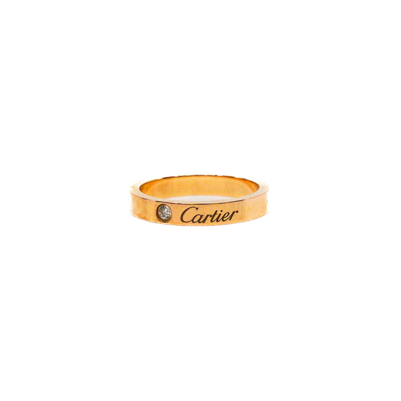 C de cartier one diamond wedding ring in 18k rg #50  seriGJZ199 rrp 2540