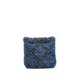 thumbnail mini 22 bag in blue denim white line phw #HH0PXXXX