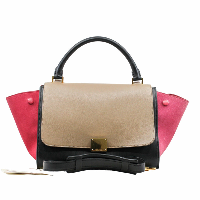 Trapeze Bag Small Leather Brown pink black GHW - L'UXE LINK