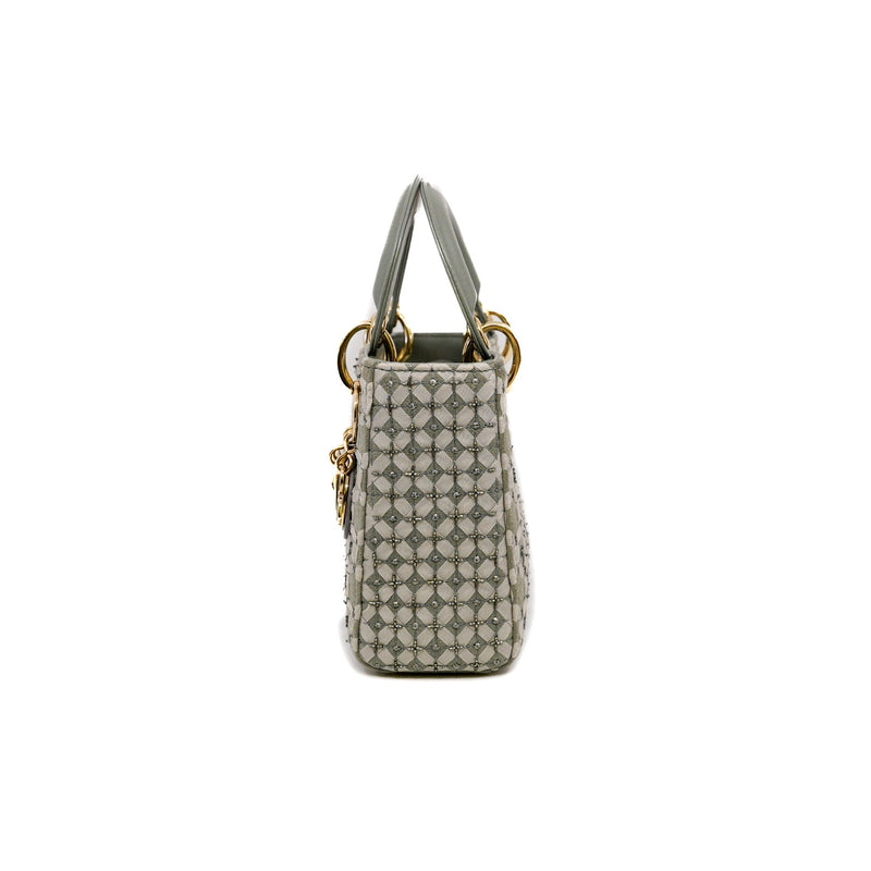 mini lady with crystal embroidery in suede grey/lambskin grey ghw 2020