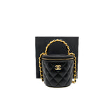 thumbnail vanity with top handle in lambskin black ghw