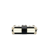 thumbnail Petite malle in calfskin black/ brown/ white PHW