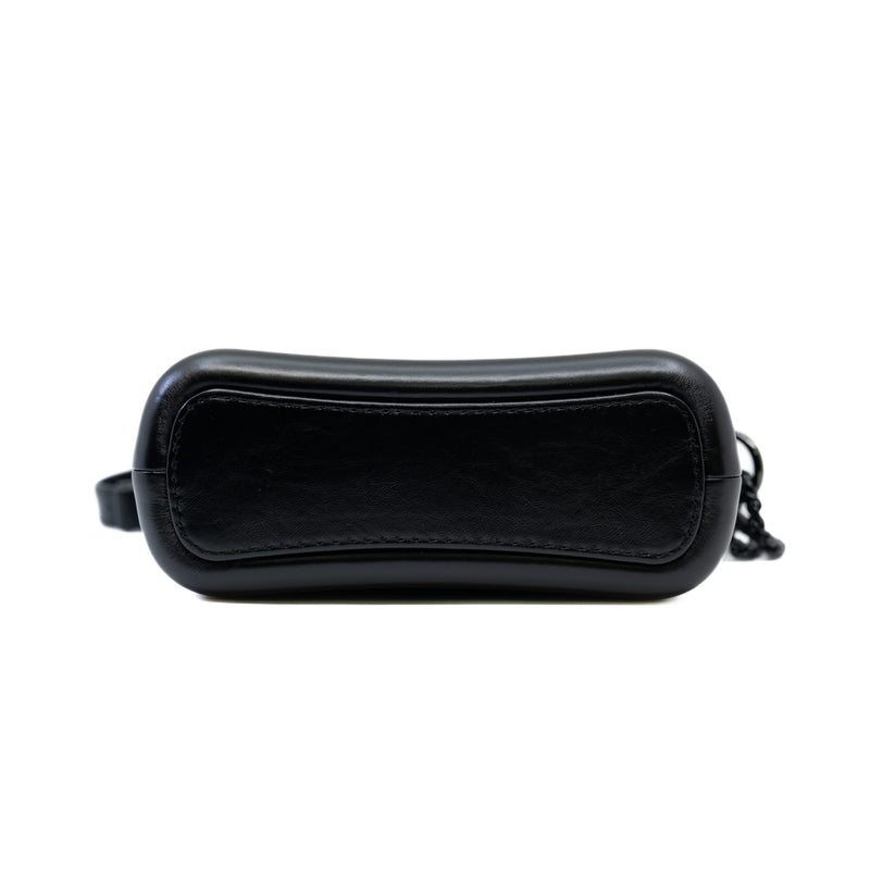 Small Gabrielle So Black Aged Calfskin Quilted Hobo Bag Seri 28 - L'UXE LINK