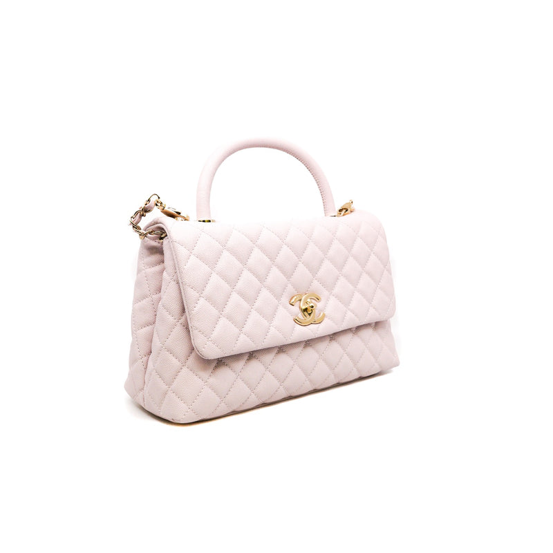 medium coco handle in caviar light pink ghw seri30